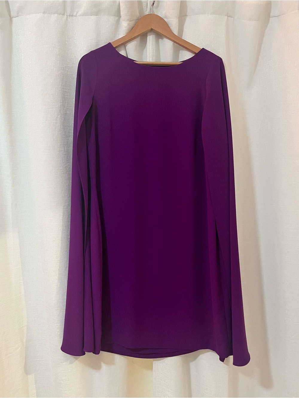 Lauren Ralph Lauren Purple Long-Sleeve Shift Dress. Size 12.